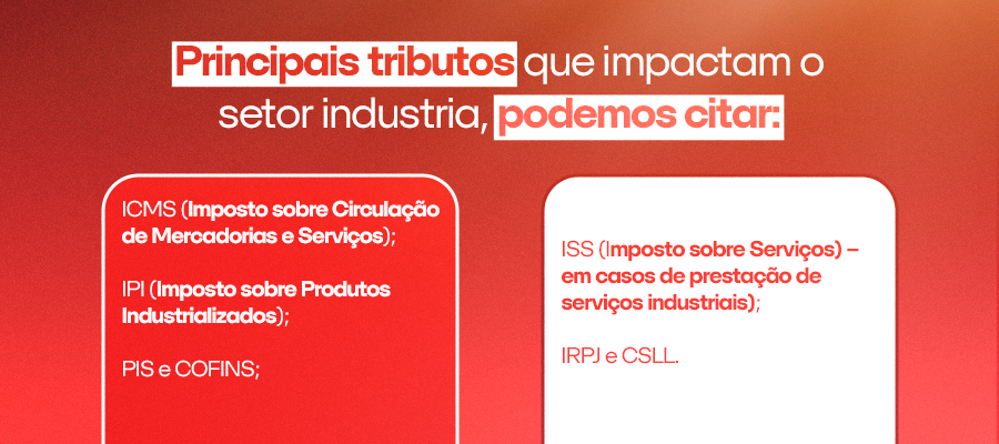Principais tributos para a  indústria